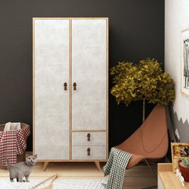 Hanah Home Armario Suwon Roble y Gris